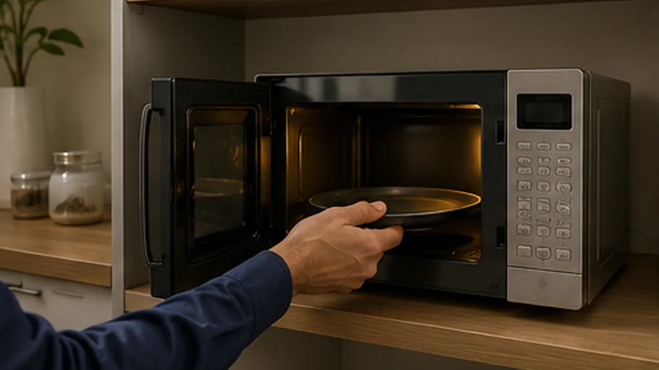 Micro-ondas em cozinha residencial
